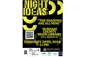 yellow and black flyer announcing event Night of Ideas